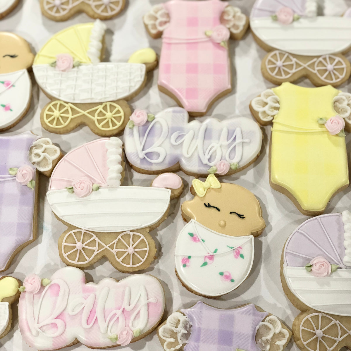 Hand Painted Baby Shower Sugar Cookie Set – Baked by Bri