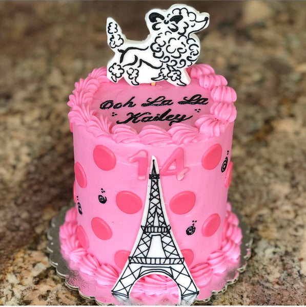 ✨ 💕 Ooh La La💕✨ Paris Themed Birthday Cake! #iloveparis 🧑‍🎨 🇫🇷  Flavor: chocolate cake with raspberry & cream cheese filling w/ vanilla  buttercream... | By Scordato Italian Bakery - Facebook