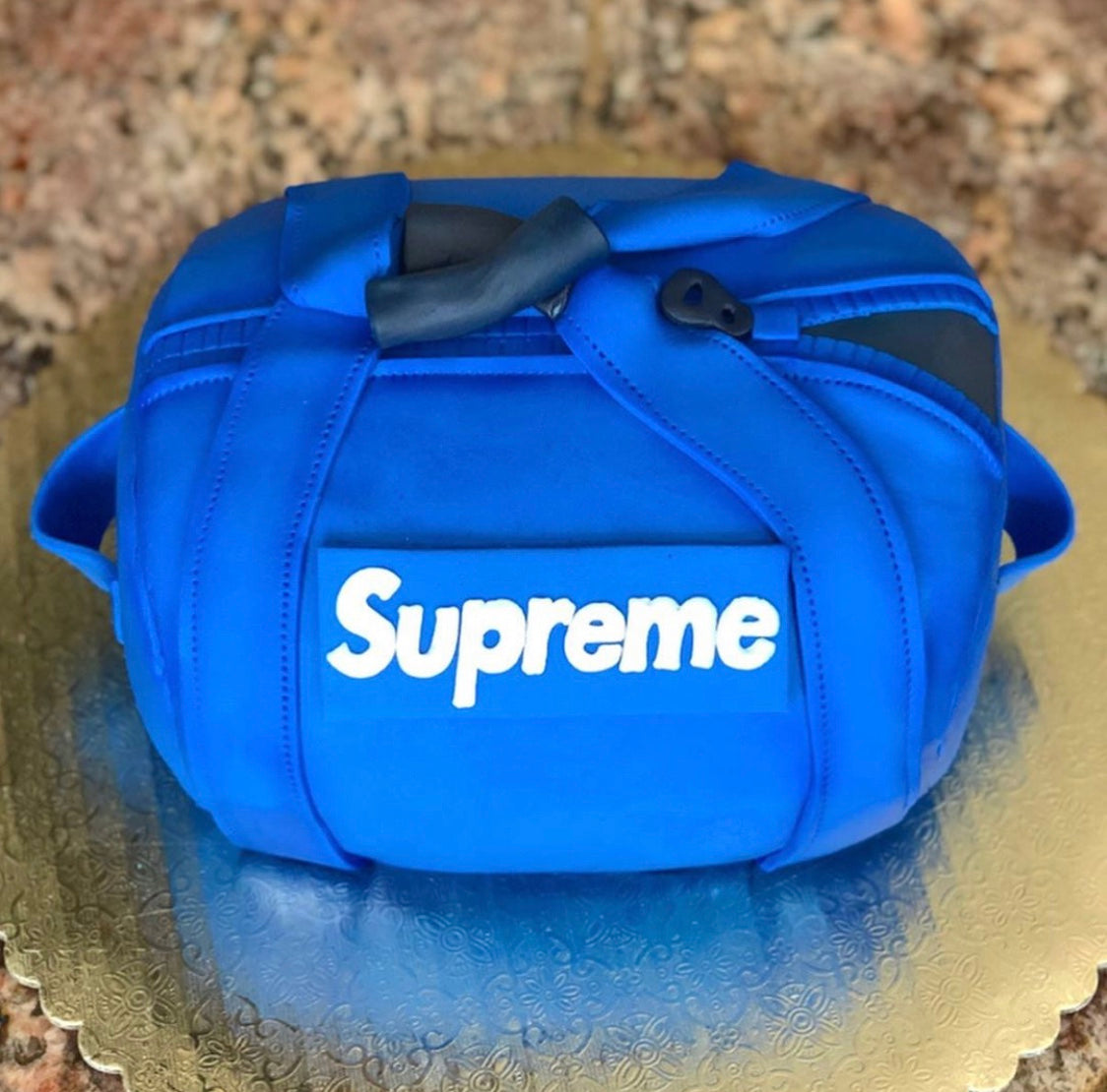 SUPREME Duffle Bag Cake – Baked by Bri